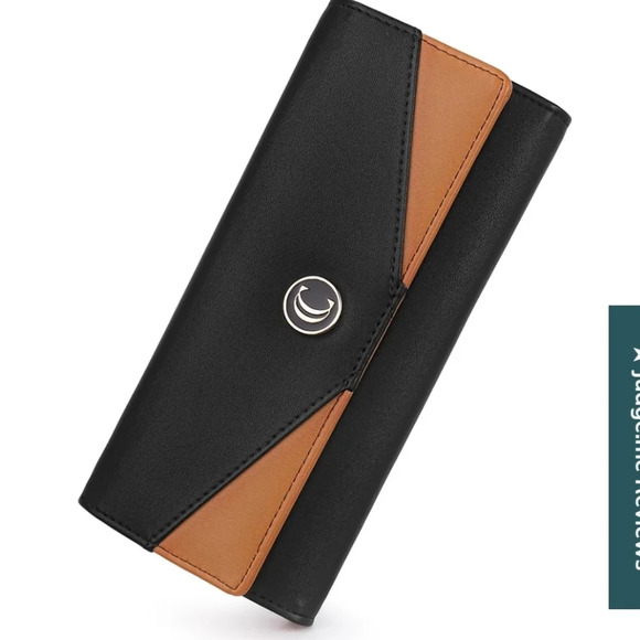 Cluci Mile Large Stylish Wallet. Black/brown NWOT - Picture 1 of 10